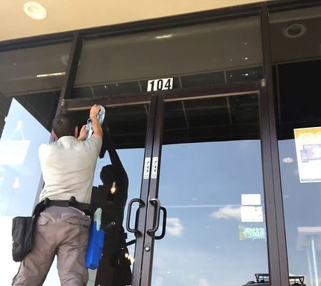Commercial window cleaning shop fronts